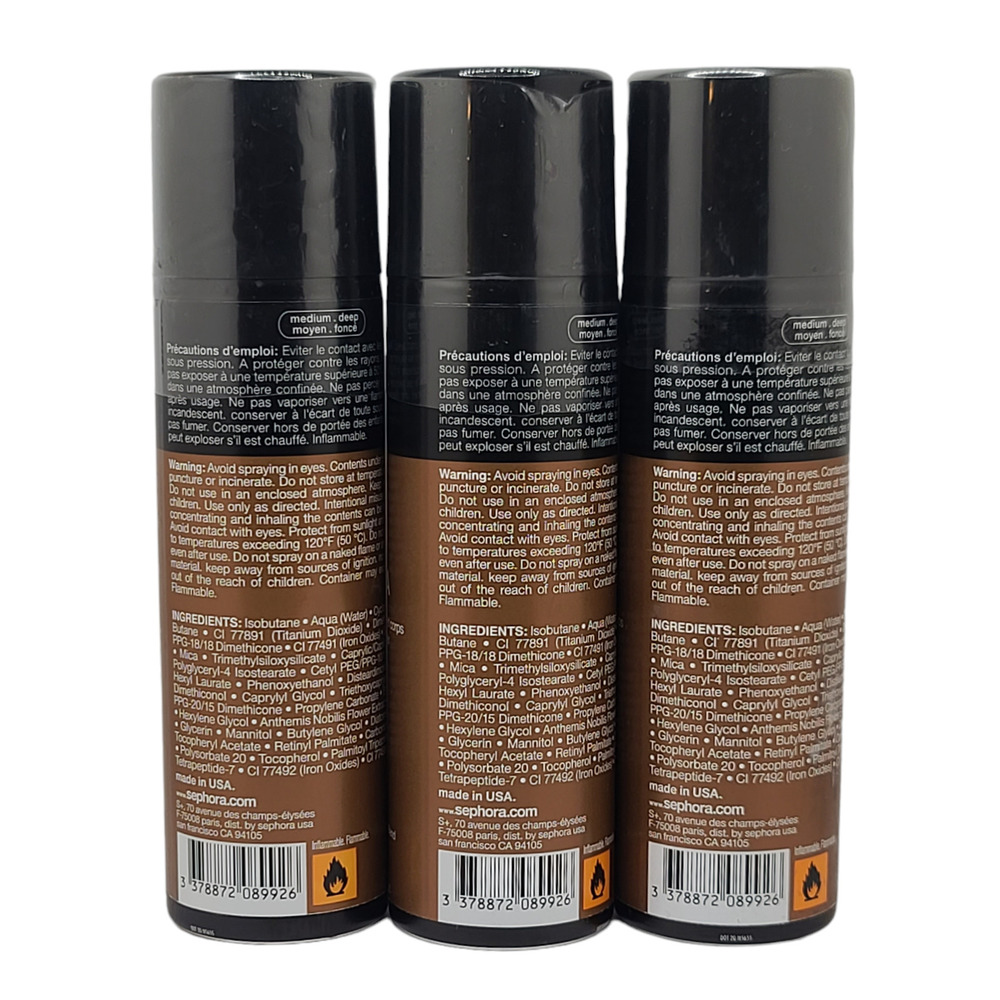 3 Pack Sephora Perfection Mist Airbush Bronzer Face and Body Medium/Deep 5 oz - Picture 5 of 5